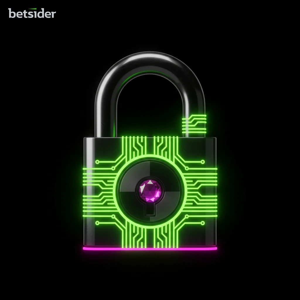 Icona di un lucchetto digitale a simboleggiare la sicurezza dei dati sull'app Betsider.