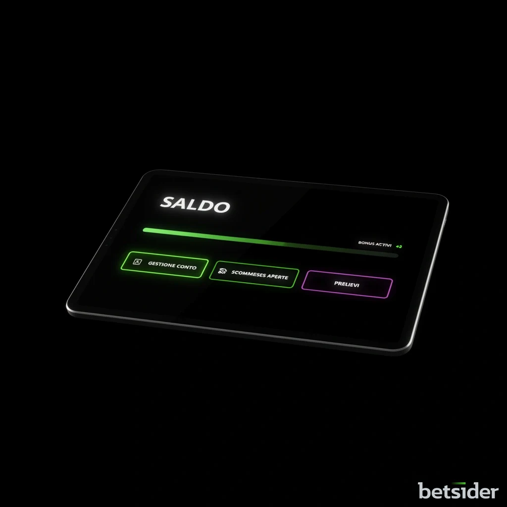 Interfaccia per i depositi e i prelievi nell'area riservata di Betsider.